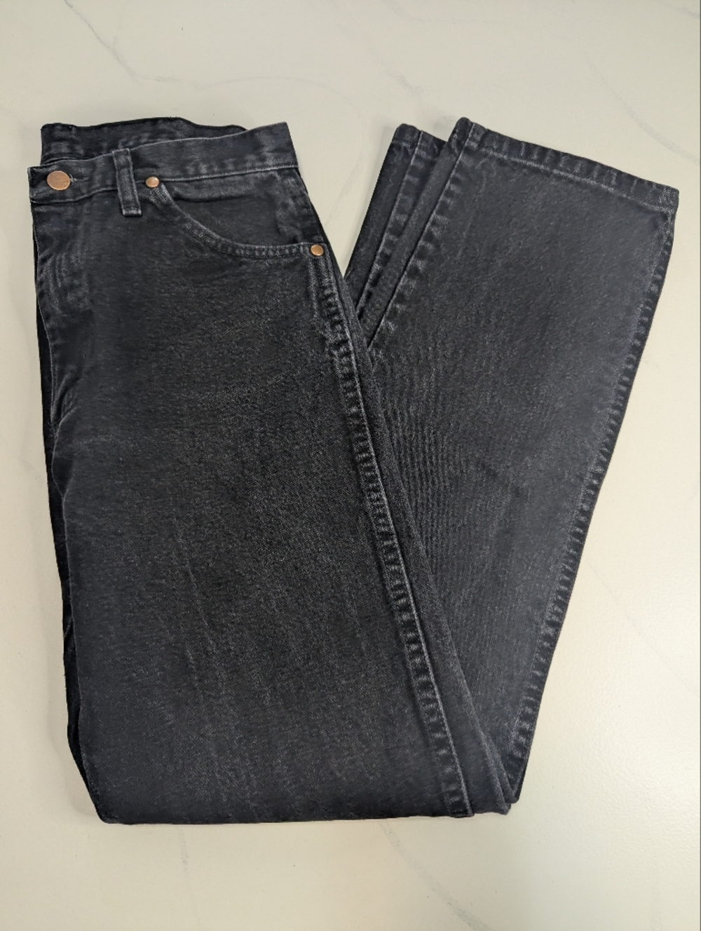 Vintage Wrangler 13MWZWK Cowboy Cut 100%Cotron Jeans Mens 31x32 Black Straight